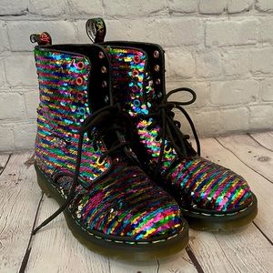 Dr Martens Pascal Rainbow Sequin Boot - sz 7
